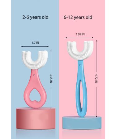 ZaoRdky U-Shaped Toothbrush for Toddlers & Kids | Soft Manual Training Whole Mouth Toothbrush Age 2-6 | 360 Oral Teeth Cleaning | Food Grade Silicone Brush Head | Pink | 1pcs - Buy Online on GoSupps.com