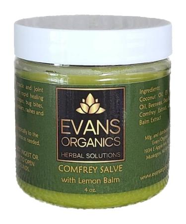 Evans Organics Comfrey Salve Relief for Achy Joints Sore Muscles Dry Skin Feet Hands & Elbows 4 oz