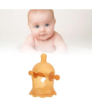 Wrist Hand Teether with 3 Realistic Pacifiers - Silicone Baby Teether for Safe Gum Relief (Brown) - Buy Online on GoSupps.com