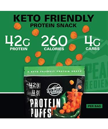 Twin Peaks Jalapeno Cheddar Protein Puffs - Low Carb Keto-Friendly Snack (3 Pack) - Buy Online on GoSupps.com