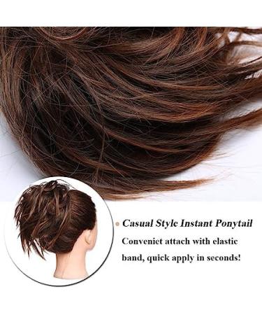 Tess Hair Part Dutt Tie - Smooth Hair Knot Updos | Affordable 45g Chestnut Brown Hair Extensions for Women - Buy Online on GoSupps.com