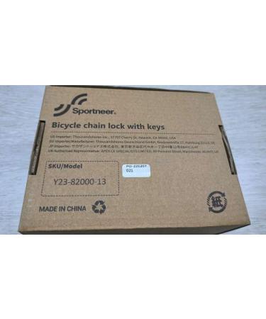 Sportne High-Safety Bicycle Lock - 8mm Hardened Steel Chain Lock for Motorcycle Bike Door Fence Grill & Scooter - Includes 2 Keys - Black 100cm - Buy Online on GoSupps.com