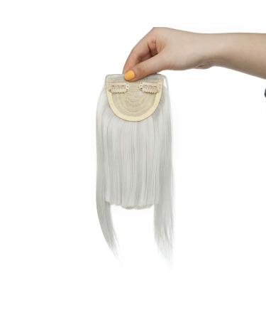 SEGO Clip-in Pony Hairpiece Extensions - Realistic Silver Gray Fringe Bangs - One Piece Front Hair Extension - Buy Online on GoSupps.com