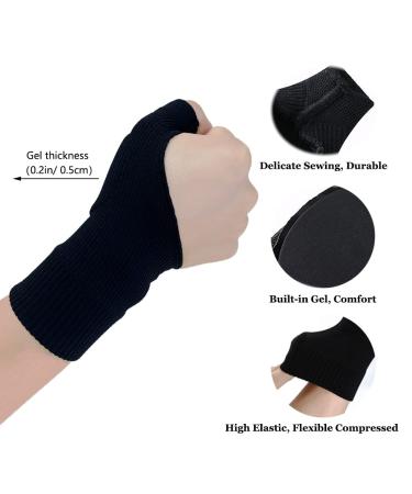 Wrist Thumb Arthritis Gloves (2Pcs) - Compression Sleeves with Gel Pad for Arthritis and Carpal Tunnel - Breathable Fingerless Gloves for Men & Women - Buy Online on GoSupps.com