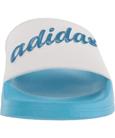 adidas Women's Adilette Slides Sandal 9 - White/Blue Rush Met/Sky Rush - Buy Online on GoSupps.com