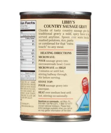Libby's Country Sausage Gravy 15 oz - Pack of 4 Cans - Buy Online on GoSupps.com