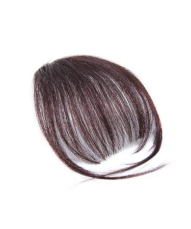 FRCOLOR Hair Bangs Clip in Hair Extensions Hairpiece Bangs Synthetic Hair One Piece Clip in Air Fringe Bangs (Dark Forehead)