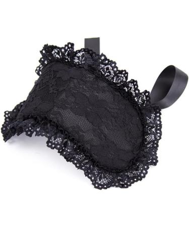 Soft Lace Eye Mask - Adjustable Satin Sleeping Mask for Travel Meditation & Costume Parties - Black - Buy Online on GoSupps.com