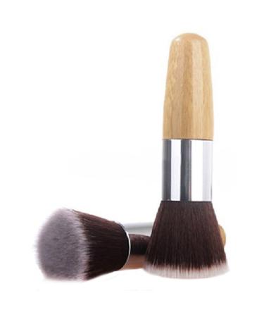 Premium Wooden Handle Flat Tip Brush - Ideal for Blusher & Foundation Application | International Shipping Available - Buy Online on GoSupps.com