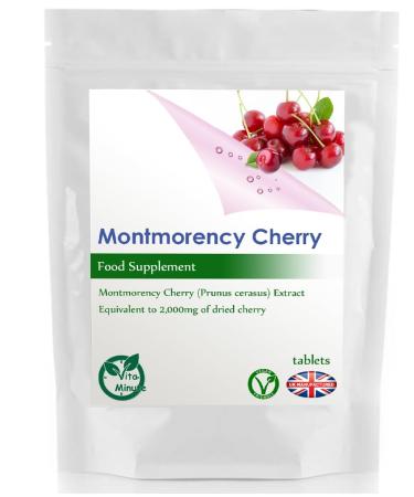 Montmorency Cherry 2000mg Tablets (Vegan) High Active Strength Muscle Gout (Pack of 180)