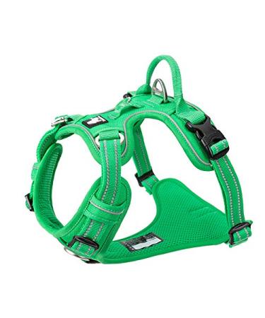 Truelove no pull dog harness reflective dog harness for dogs adjustable soft padded petroleum vest with simple control handle TLH56512 m GREEN