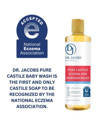 Dr. Jacobs Naturals Pure Castile Body Wash for Eczema and Psoriasis Relief - Dermatologist Tested - Hypoallergenic Unscented Soap - 16 oz - Buy Online on GoSupps.com