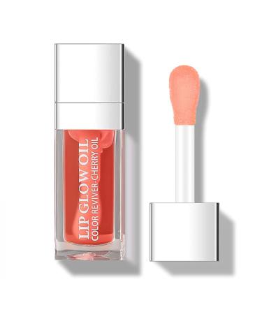 Hydrating Lip Glow Oil  Moisturizing Lip Oil Gloss Transparent Toot Lip Oil Tinted Non-Sticky Nourishing Long Lasting Repairing Lightening Lip Lines and Dry Lips Lip Care Products (PINK) 0.2 OZ 001 PINK
