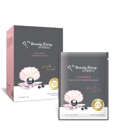 My Beauty Diary-Black Pearl Brightening Facial Mask Intense Brightening and Ulta Hydrating Rich Nutrition to Revitalize Dull Skin (8 Combo Pack)
