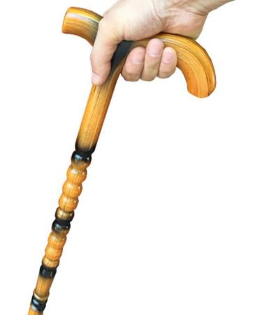 Whole Crutch Elderly Man with Yellow Wooden Stick Crutches Hello Independence 85cm - Buy Online on GoSupps.com