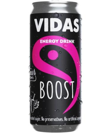 VIDAS | BOOST Energy Drink | Guarana & Vitamins B | 250 ml Can Pack of 12 | Energizing & Natural Boost with Natural Ingredients - Buy Online on GoSupps.com