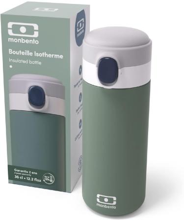 Monbento Insulated Bottle MB Pop Natural 360ml - Leakproof, Hot/Cold 12 Hours - Small Water Bottle for Kids/Adults - BPA Free - Green - Buy Online on GoSupps.com