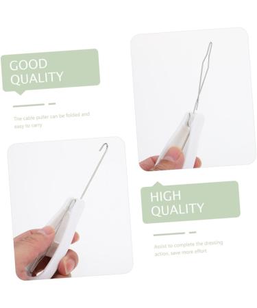 Button Hook Helper 2pcs Clothes Wearing Button Hook Dressing Assistance Tool Button Pulling Wearing Tool Fixed Button Hook 15.5X3X1.5CM White - Buy Online on GoSupps.com