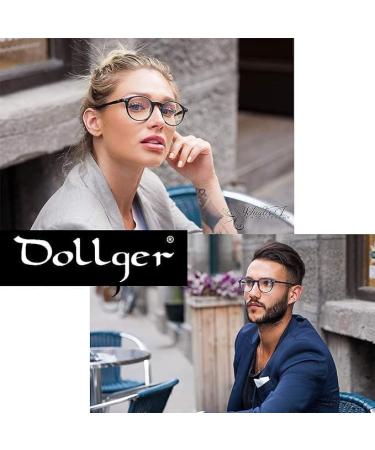 Buy Dollger Blue Light Filter Glasses - Prescription-Free Classic Round Frame Gaming Glasses for Men & Women - Anti-Blue Light in Black Transparent White & Leopard - Buy Online on GoSupps.com