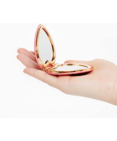 X Hot Popcorn 4Pcs Mini Heart-Shaped Makeup Mirrors Set - Double-Sided Compact Travel Cosmetic Mirror for Girls Gift - Buy Online on GoSupps.com