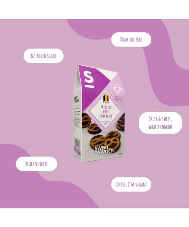 SWEET-SWITCH Love Chocolate Pretzels 8 x 150g - Vegan - Rich in Fiber - Palm Oil Free - Buy Online on GoSupps.com