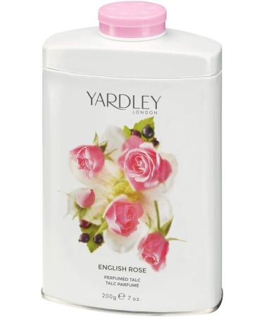 Yardley London English Rose Tin Talc 200g - Pack of 1 | Delicately scented talcum powder - Buy Online on GoSupps.com