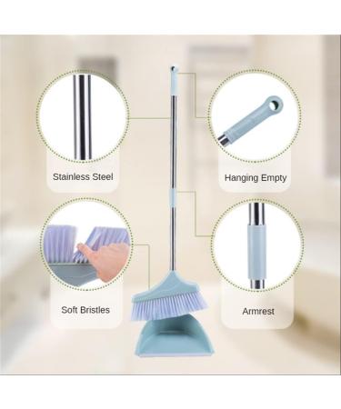 Broom and Dustpan Set Rubber Sweeping Dust Clean Folding for Floor Home Brush Products Household Sweeper Plastic (White Style 1set) Decoration Roze 1set - Buy Online on GoSupps.com