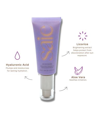 Saie Sunvisor SPF 35 Sheer Moisturizer 1.35 oz - Broad Spectrum Sun Protection - Buy Online on GoSupps.com