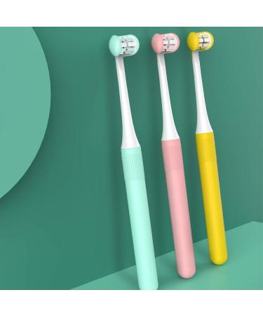 3D Toothbrushes for Adults - Pink+Blue, 3-Sided Wrapped Tooth Brush for Oral Care (2 Count) - Buy Online on GoSupps.com