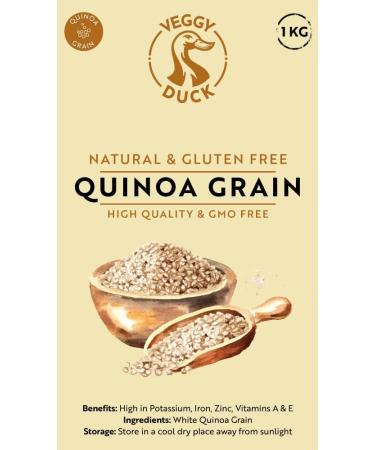 Veggy Duck - White Quinoa Grain (1Kg) - Gluten Free | GMO Free - Buy Online on GoSupps.com