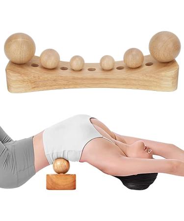 Massage wood back psoas muscle-release tool trigger point massager wood with 6 massage heads trigger-point wood massage device muscle-stretcher device for occipital cordus back