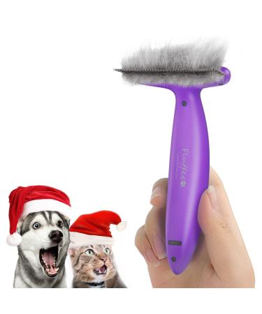 FLUFFEE Dog Brush, Cat Brush for Shedding, The Best Pet Grooming Brush with 3 Replaceable Hair Comb, Effectively Removes Tangles, Undercoats, and Loose Hair, Professional Deshedding Brush for Long Haired and Short Haired Pet(Purple) A-Purple