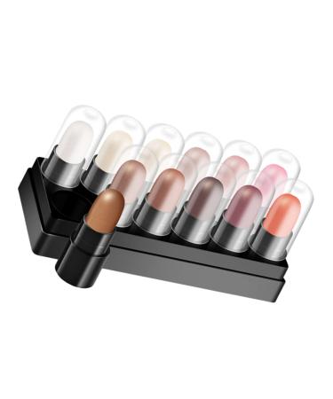 DOITOOL 12pcs 12 Shadow Box Eyeshadow Stick Metallic Crayons Eyeshadow Pencil Brightening Stick