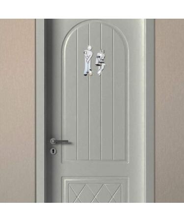 3-Piece Crossed Legs Bathroom Toilet Restroom Door Symbol Sign Set - Funny Home & Office Decor - Buy Online on GoSupps.com
