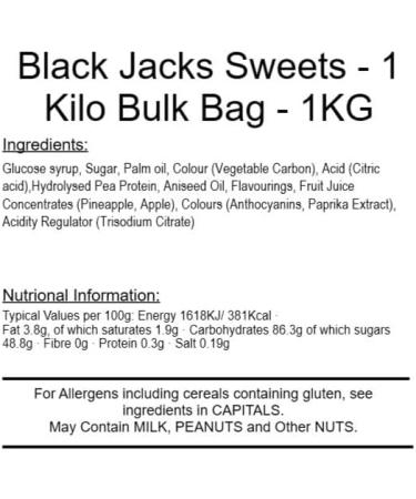 THE SWEET JAR CO. Black Jacks 1 Kilo Bag - Buy Online on GoSupps.com