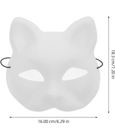 PRETYZOOM Cat Mask - White DIY Half Face Animal Mask for Halloween & Cosplay Parties - International Shipping Available - Buy Online on GoSupps.com