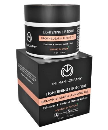 The Man Company Lightening Lip Scrub With Brown Sugar  Almond Oil  Vitamin E  Coconut Oil & Argan Oil For Dry & Chapped Lip  Restore Natural Colour  Nourishes  Moisturizes  Brightening  10g