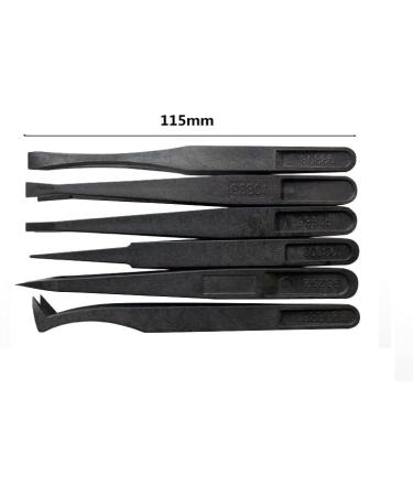 6-Piece Stainless Steel Tweezers Set Eyebrow Hair Pluckers for Hair Beauty Black Stainless Steel Eyebrow Tweezers Set - Buy Online on GoSupps.com