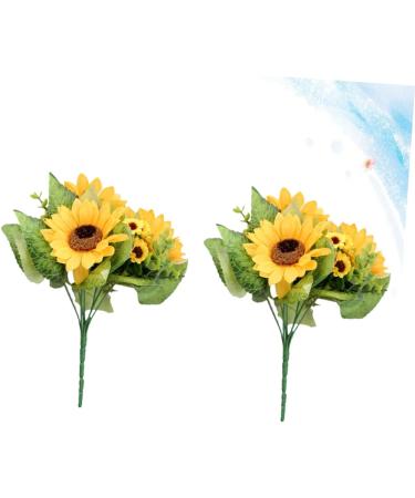 Zerodeko 2pcs 4 Artificial Sunflower Bouquet Simulation Flower Premium Material Yellow Sunflowers Decor Silk Sunflowers Artificial Flower Bouquet Fake Sunflower Props - Buy Online on GoSupps.com