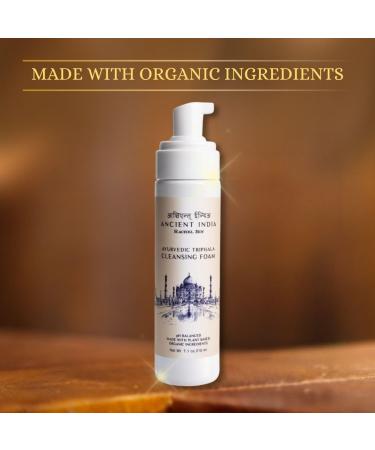 ANCIENT INDIA Rachel Roy Ayurvedic Triphala Foaming Face Cleanser with Natural Amino Acids & Indian Herbs - pH Balanced Facial Wash for Pore Tightening & Deep Cleansing - Buy Online on GoSupps.com