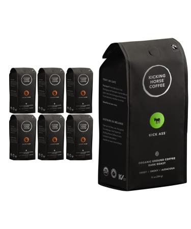 Kicking Horse Coffee grizzly claw Dark Roast Whole Bean 1 lb (Pack Of 6) - Certified Organic Fairtrade Kosher & Kick Ass Dark Roast Ground 284 g - Certified Organic Fairtrade Kosher Coffee