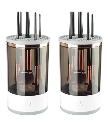 PRIZOM 2Piece Electric Makeup Brush Cleaner Makeup Brush Tools for All Size Beauty Makeup Brushes Set
