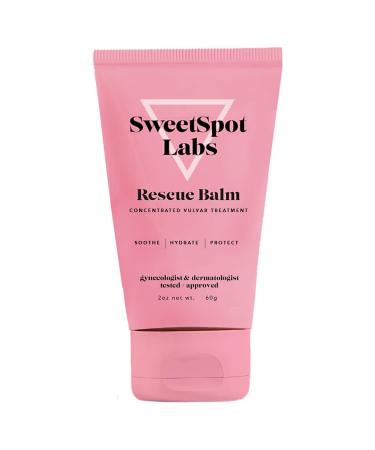 SweetSpot Labs Rescue Balm, Feminine Dryness, Irritation & Itch Relief with Colloidal Oatmeal, Supports Menopause, Yeast Infections, Chafing and Razor Burn, 2oz Vulva Balm