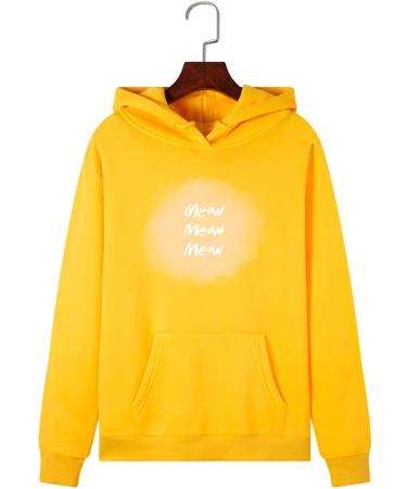 Bigfanshu in Women's Clothing Long Sleeve Print Hooded Sweatshirt Autumn&Winter Blouse Lady Tops Yellow - Buy Online on GoSupps.com