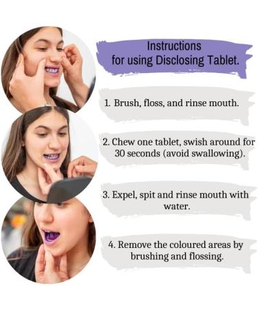Dental Disclosing Tablets for Kids & Adults - 50 Individually Wrapped Two-Tone Plaque Disclosing Tablets for Effective Teeth Cleaning - Buy Online on GoSupps.com