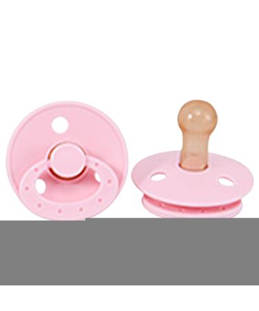 Newborn pacifier |Schnuller silicone bite ring for toddlers 1 pack of natural rubber pacifier for newborns with cherry-shaped nipples large air holes for additional security Limitoll Rosa