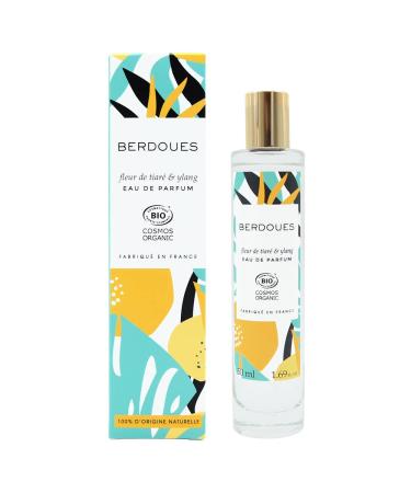 Fleur de Organic Eau Toilette | & Floral Scent Made in France Spray Fragrance for Women 100% Natural Origin Vegan and with Formula| Luxury Perfume Premium Quality Ingredients 1.7 fl.oz. Fleur de Tiare & Ylang 1.7 Fl Oz (Pack of 1)