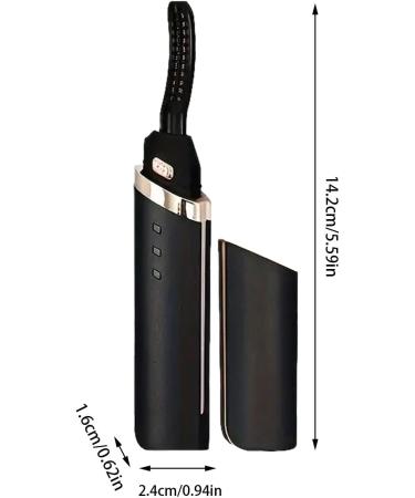 Electric Eyelash Curler USB Rechargeable Lashes Curling Wand with 3 Modes Portable Heated Lash Styler Lash Curling and Styling Tools for Natural Looking Sparse Lashes Black - Buy Online on GoSupps.com
