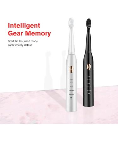 Sonic Electric Toothbrush - USB Rechargeable Adult Timer for Effective Teeth Cleaning - Black Electric Toothbrush - Buy Online on GoSupps.com