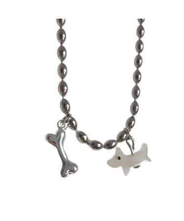 Oralgos trendy stainless steel dog bone necklace ornament stylish necklace jewelry accessory for fashion-conscious people stainless steel